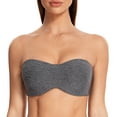 thumbnail image 1 of MELENECA Women's Strapless Bras for Large Bust Minimizer Unlined with Underwire Clear Strap Grey Heather 40C, 1 of 5