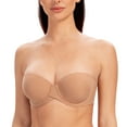 thumbnail image 1 of MELENECA Women's Underwire Smooth Multi-Way Uplift Padded Push Up Strapless Bra Cappuccino Heather 34E, 1 of 4