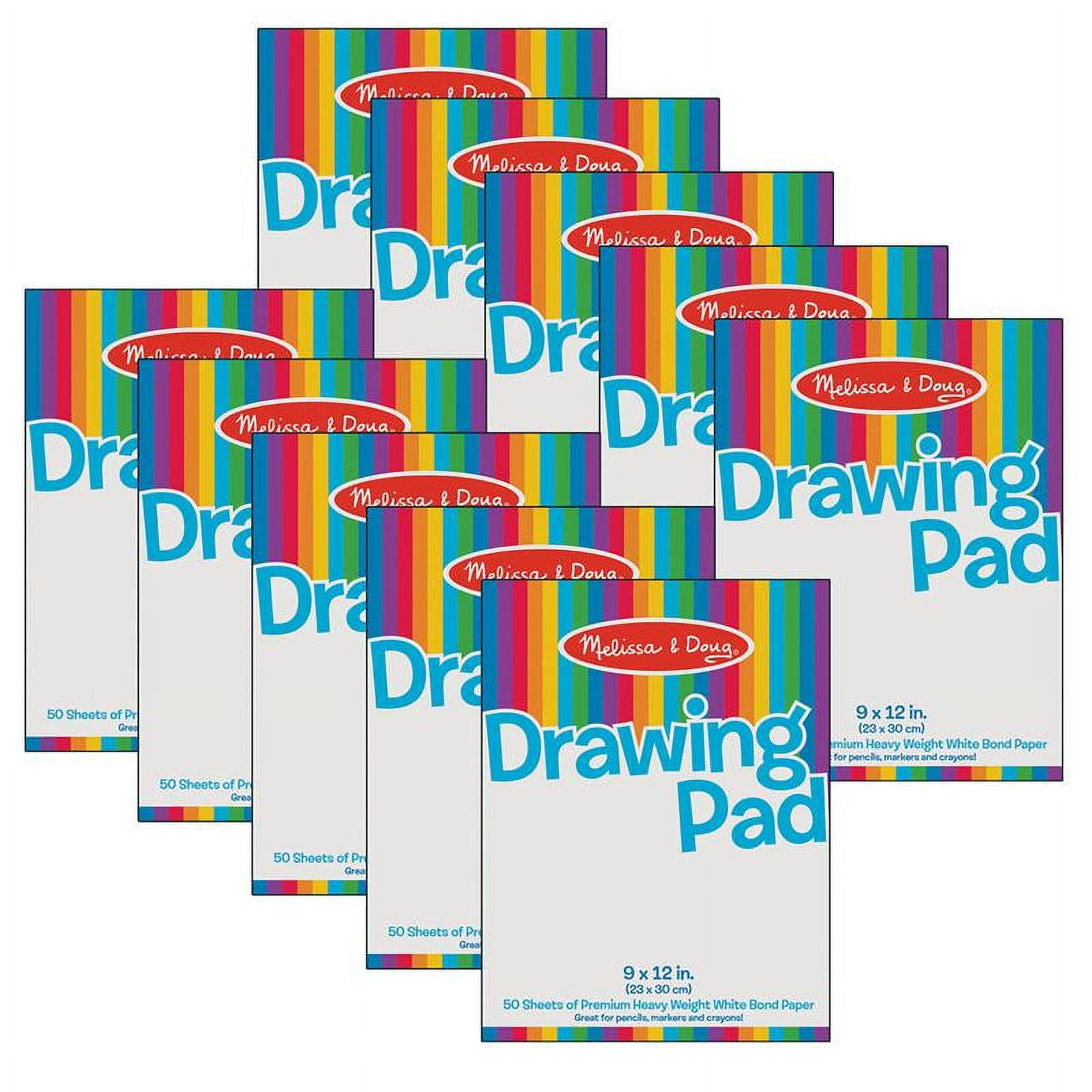 Melissa & Doug Drawing Pad, 9 x 12, White, 50 Sheets, Pack of 10