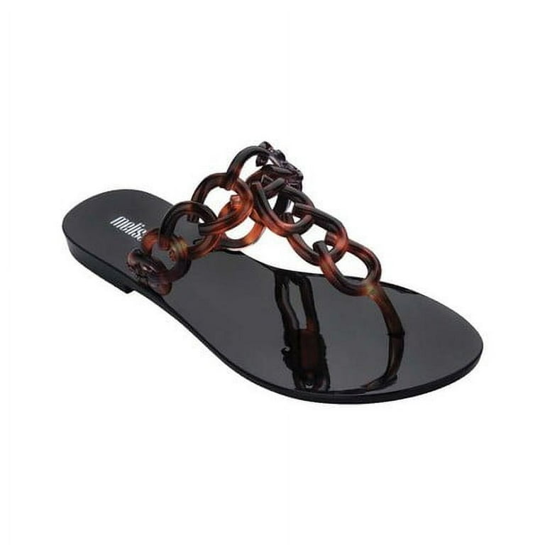 Melissa flip flops black discount