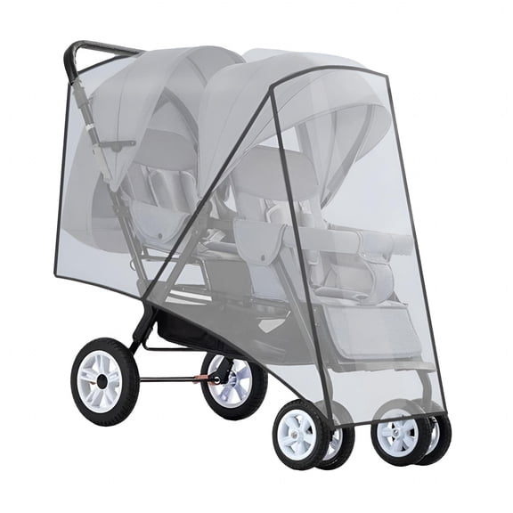 MELIVO 1Pc Double Strollers Rain Cover Windproof Protective Sleeve Case for Twin Baby Prams Side by Side/Front Rear