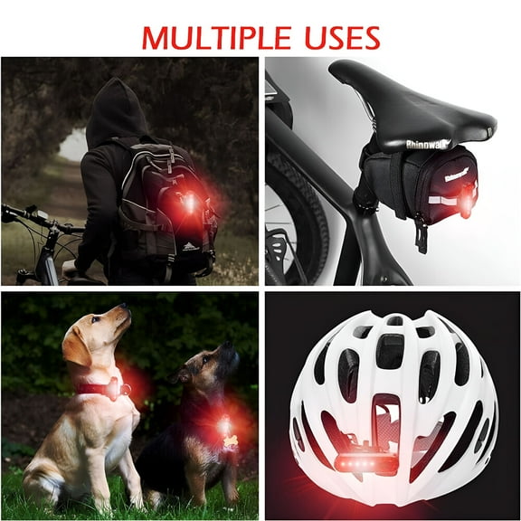 MELIVO [2 Pack] Bike Tail Light USB Rechargeable Longer Run- Rear Bike Back Lights, Cycling Safety Flashers Blinking 4 Modes for Bicycle, E-Bike, Scooter, Helmet, Commuting, Night Riding
