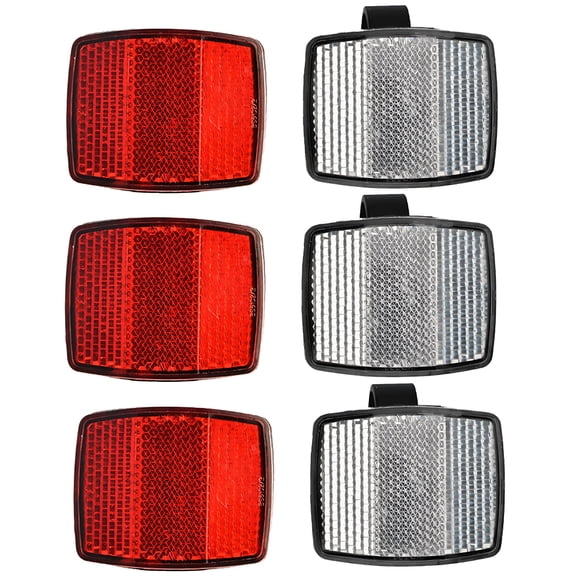 MELIVO 3-Pair Cycle Bicycle Bike Light Reflector Rear Front For Handlebar and Saddle Bar