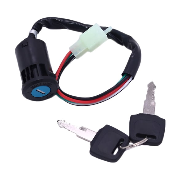 MELIVO 4-Wire Ignition Switch with Keys for 50cc 70cc 90cc 110cc 125cc ATV Dirt Bikes Go Karts Scooters - Anti-Theft Replacement Key Lock