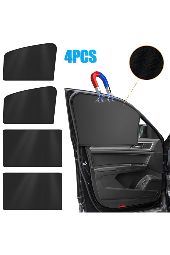 4Pcs Magnetic Car Side Window Sun Shade Cover Shield UV Protection Front & Rear