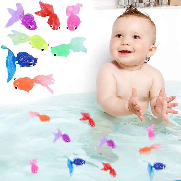 MELIVO 7 Pcs Plastic Artificial Aquarium Goldfishes Assorted Color Goldfish Toy Fake Fish Ornament Realistic Moving Floating Fish Lifelike Fish Decor