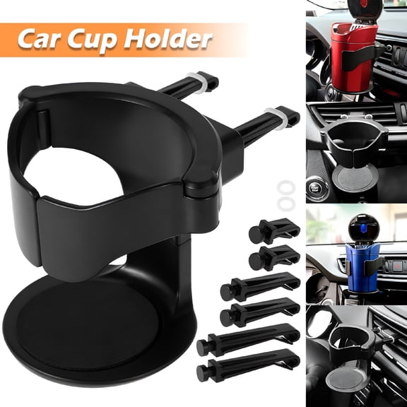 MELIVO Adjustable Non-Slip Car Cup Holder for Horizontal Blade Air Vents, Black,for Car,SUV,Truck,Commute,Travel