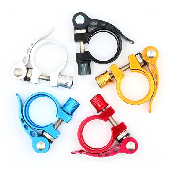 MELIVO Aluminum Alloy Bicycle Seatpost Clamp Seat Tube Clamp MTB Bike Seat Tube Clip Bike Parts Bike Saddle Seat Clamp 28.6/31.8/34.9mm Yellow-34.9