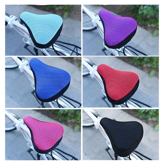 MELIVO Bicycle Saddle Cover Bike Breathable Comfort Seat Saddle Cover Soft Bike Saddle Cushion Covers 20*23Cm 3D Thick Mesh Fabric Red