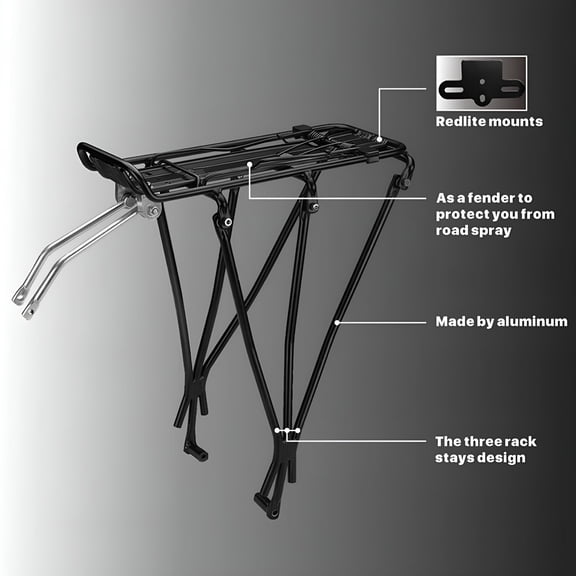 MELIVO Bike Cargo Rack, Rear Bike Rack, Quick Release Bike Rack, For Back Of Bike, Bike Luggage Cargo Rack Mountain Bike Rack Most, Large Capacity Bike Pannier Rack