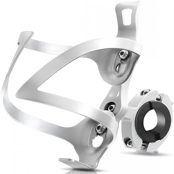 MELIVO Bike Cup Holder, Bicycle 2-in-1 Bottle Bracket, Aluminum Alloy Water Bottle Cages, Universal Rotation Cup Drink Holders for Bike Handlebars, Motorcycle, MTB, Boat, Walker, Wheelchair, Stroller