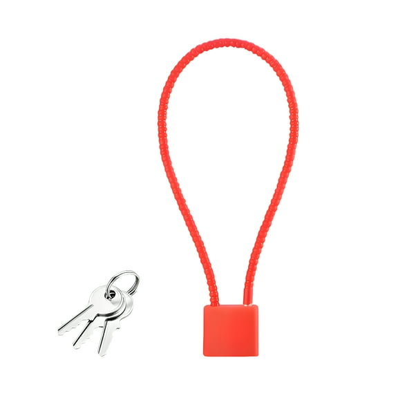 MELIVO Bike Lock,14.96" Bike Lock with Key,Unopening Steel Cable Bicycle Lock Electric Scooter Lock,Red