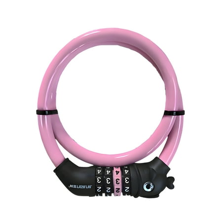 MELIVO Bike Lock,23.62" Bike Locks,Cable Bicycle Lock Bike Lock with Key,Pink
