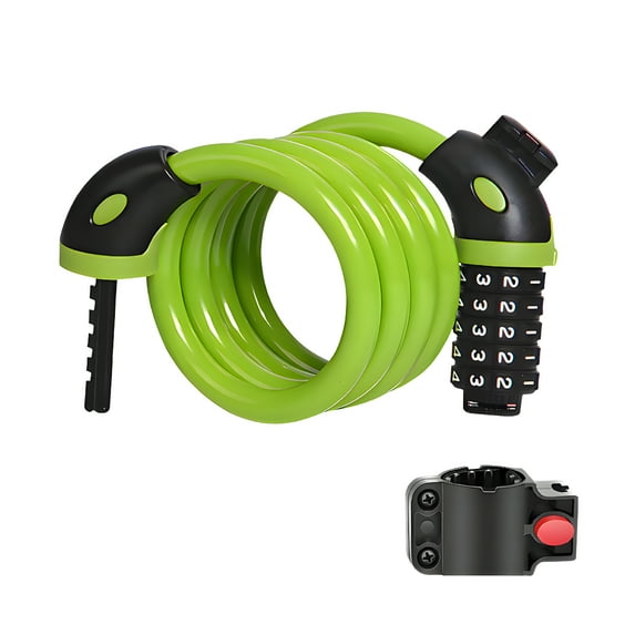 MELIVO Bike Lock,47.24" Bicycle Lock,Cable Bicycle Lock Bike Locks,Green