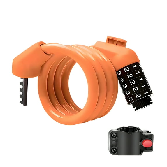 MELIVO Bike Lock,47.24" Bike Lock For Kids,Cable Bicycle Lock Motorcycle Lock,Orange