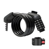 MELIVO Bike Lock,47.24" Bike Locks,Cable Bicycle Lock Bike Lock Combination,Black