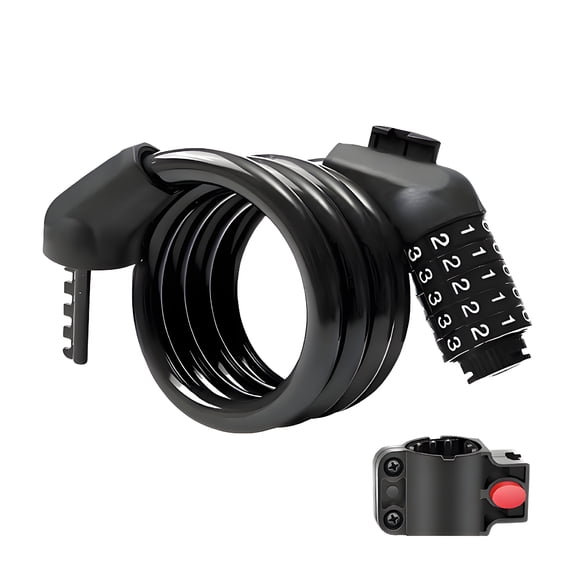 MELIVO Bike Lock,47.24" Bike Locks,Cable Bicycle Lock Bike Lock Combination,Black