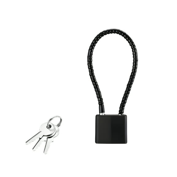MELIVO Bike Lock,7.87" Bike Lock with Key,Unopening Steel Cable Bicycle Lock Scooter Lock,Black