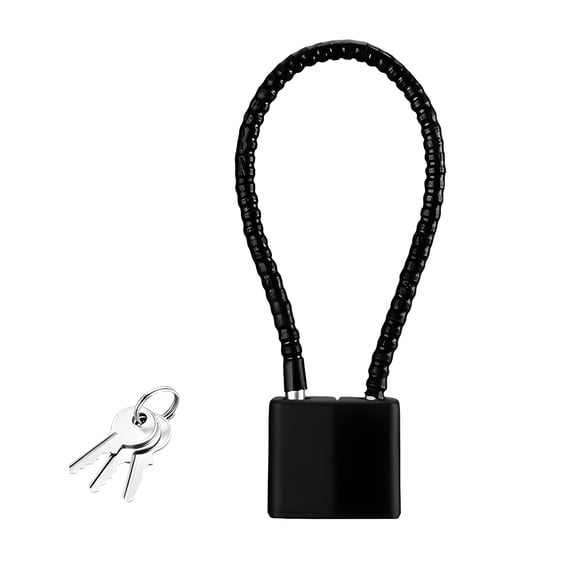 MELIVO Bike Lock,7.87" Bike Lock with Key,Opening Steel Cable Bicycle Lock Scooter Locks Anti Theft,Black