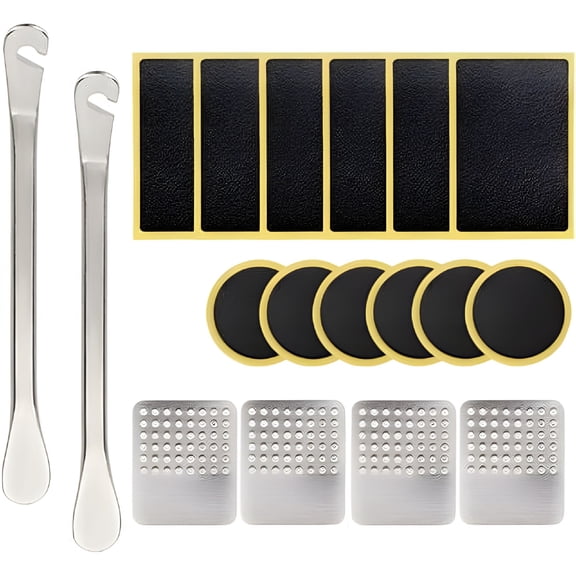 MELIVO Bike Tire Puncture Repair Kits, 18pcs Bike Tire Patch Kits for Bikes, Bike Tire Repair Kit