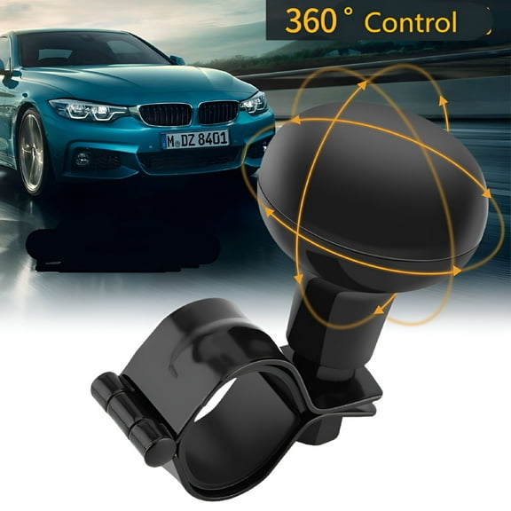 MELIVO Black Universal Car Steering Wheel Knob Heavy Duty Steering Wheel Knob Spinner Handle Ball