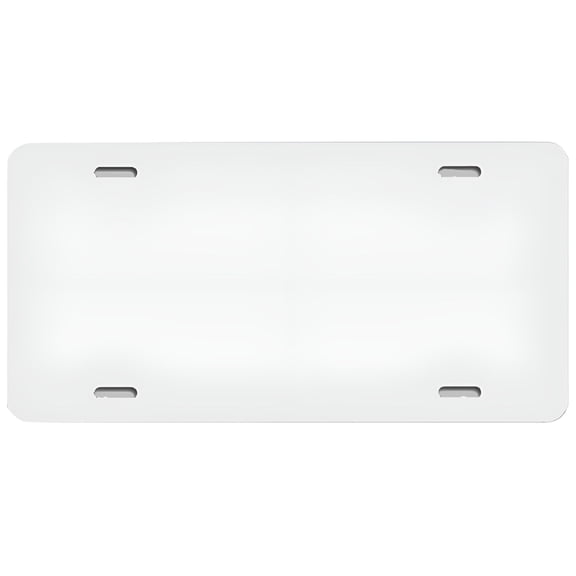 MELIVO Blank Metal License Plate 6.25 x 12.5 Inches, White Custom DIY Plate for Cars and Trucks, Durable 4-Hole Mounting Frame for Heat Transfer