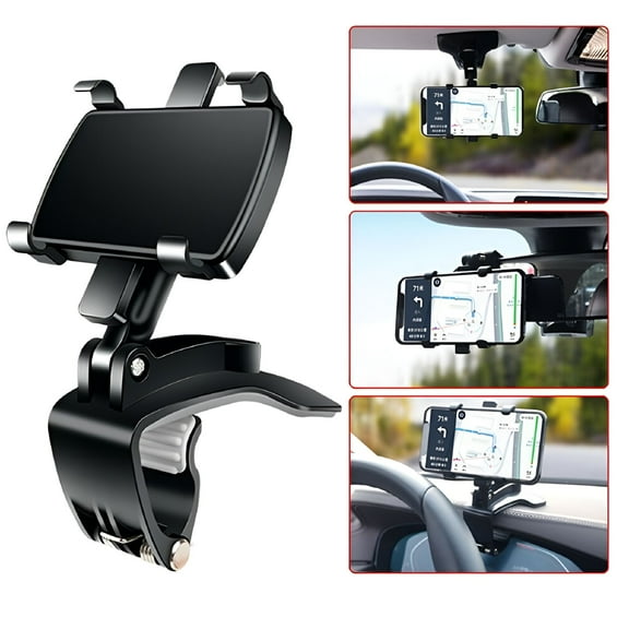 MELIVO Car Dashboard Phone Holder Mount, 360 Degree Rotating Dash Stand For GPS Navigation, Versatile Center Console And Rearview Mirror Accessory