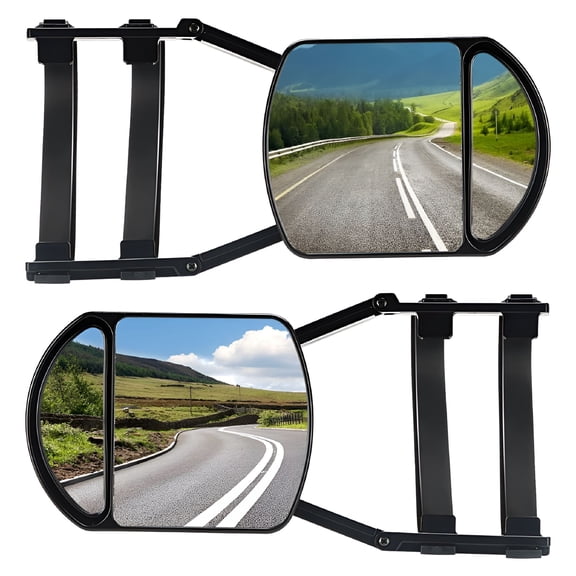 MELIVO Clip-on Towing Mirrors Extension, 360 Adjustable Dual View Tow Mirror for Trucks, SUVs & Trailers