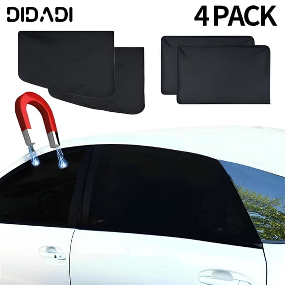 MELIVO Durable Automotive Window Shades, PVC Black, 4 pcs