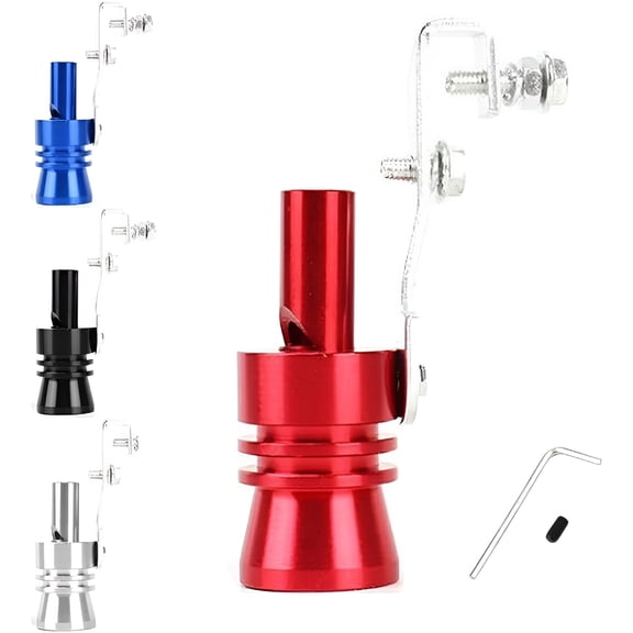 MELIVO Exhaust Pipe Oversized Roar Maker,Universal Cars and Motorcycles Accessories Turbo Whistle Exhaust Pipe,Aluminum Alloy Car Turbo Sound,Blow-Off Valve Muffler Replacement Parts (Red,Xl)