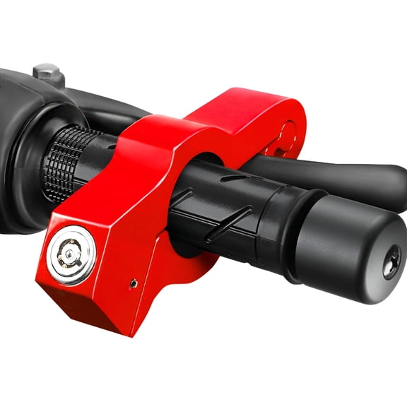 MELIVO Motorcycle Lock for Throttle and Brake Handlebar - Red Heavy Duty Anti-Theft Bike Lock Motorcycle Accessories for Men - Adjustable Security Locks for Scooters, ATVs, Dirt Bike, Mopeds