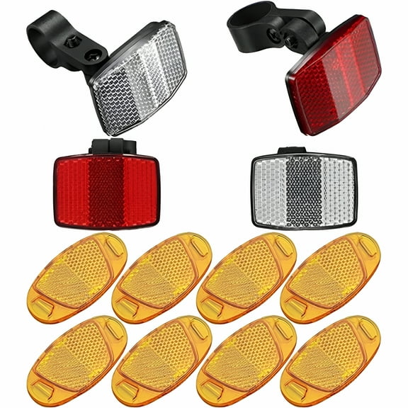 MELIVO Orange Bike Reflectors for Night Riding with High Reflective Lens ABS PVC Fits Adult Bikes 1 Set