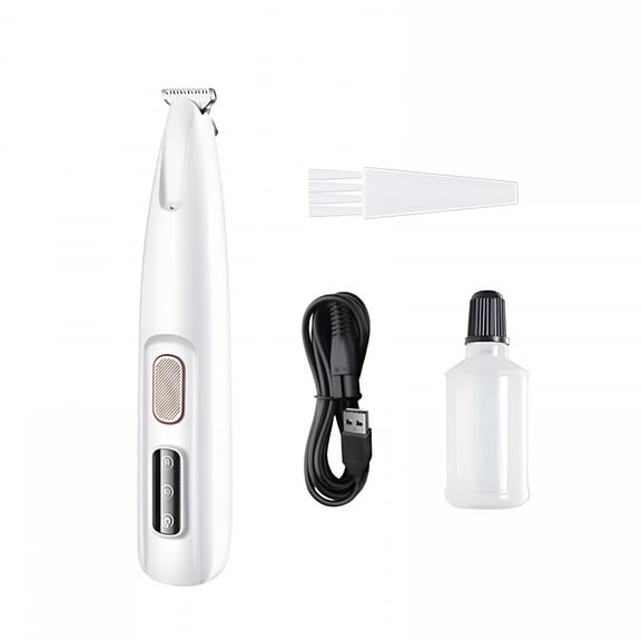 MELIVO Pet Hair Trimmer with LED Light - Cordless Dog Clippers for Grooming - Waterproof Rechargeable Electric Shaver for Dogs and Cats - USB Charging Pet Paw Trimmer with Smart Battery Display