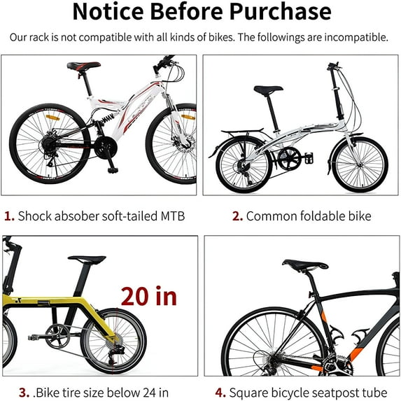 MELIVO Rear Bike Rack Bicycle Cargo Rack Quick Release Adjustable Alloy Bicycle Carrier Easy To Install