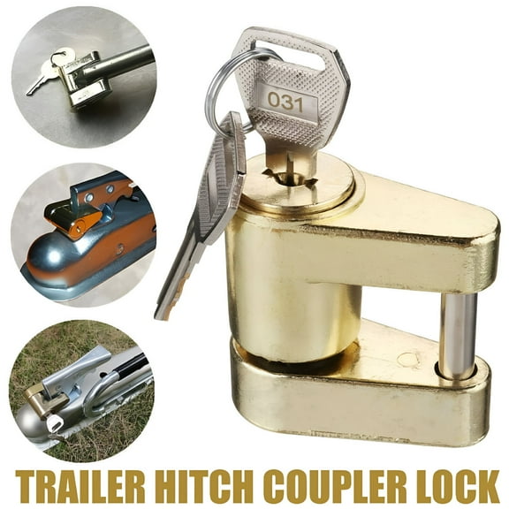 MELIVO Trailer Hitch Coupler Lock For Locking Hauling Security Towing Tow +2 Keys