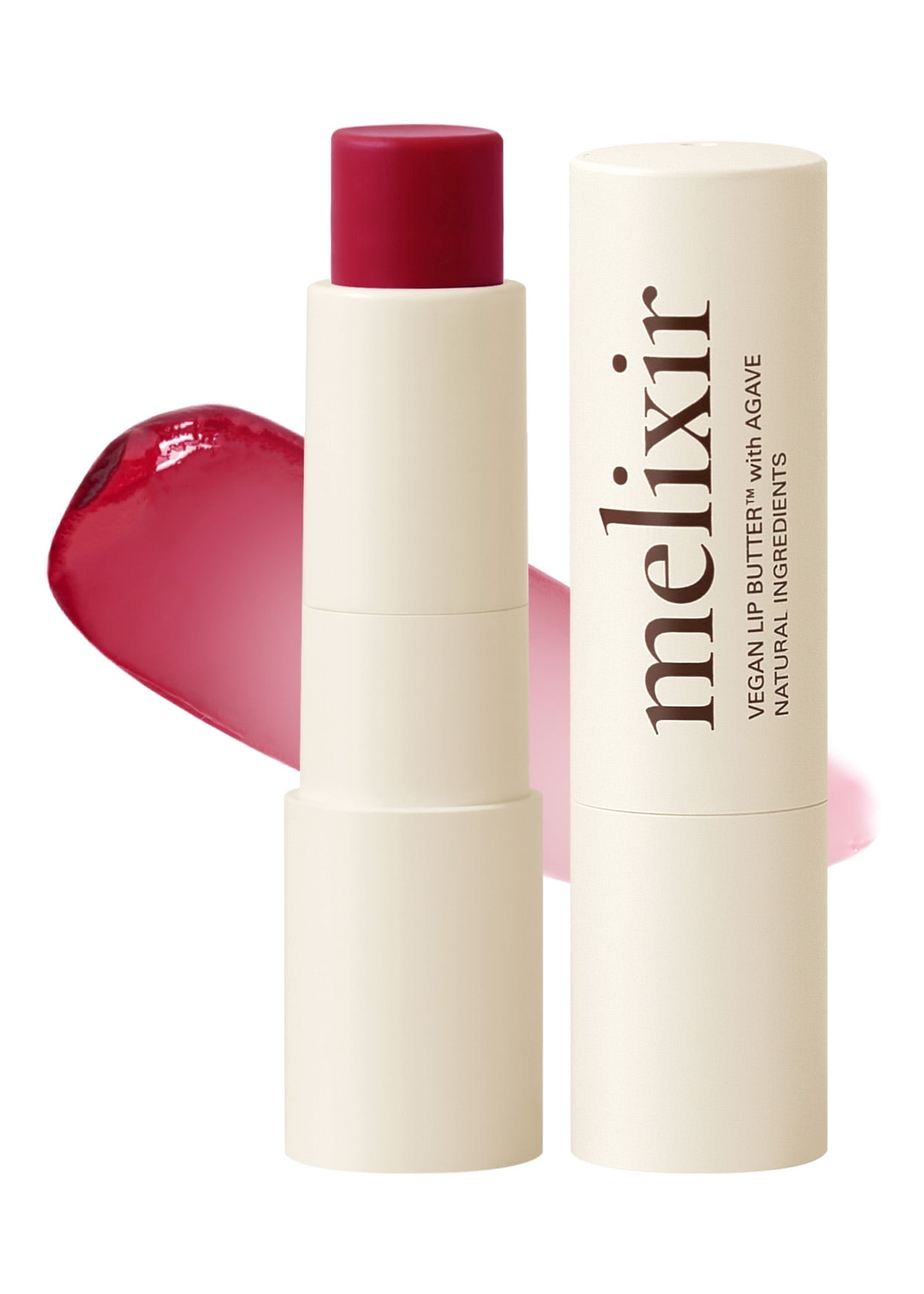 Melixir Vegan Lip Butter #15 Dirty Pink (12 Colors), Hydrating Tinted Lip Balm Stick, Bee-Free, Petrolatum-Free, Plant-Based, Moisturizes Dry & Chapped Lips With Shea Butter, Sheer, Natural Finish
