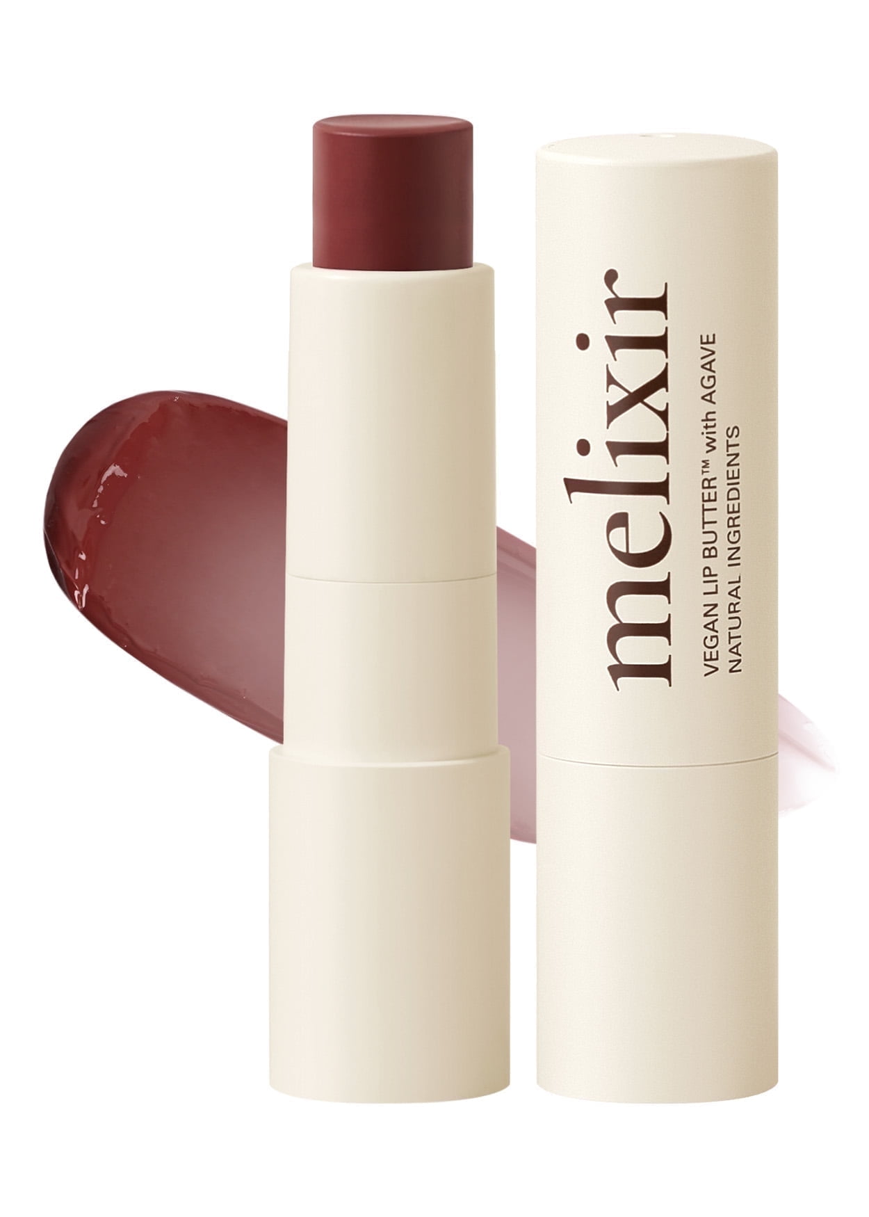 Melixir Vegan Lip Butter #18 Vintage Red (12 Colors), Hydrating Tinted Lip Balm Stick, Bee-Free, Petrolatum-Free, Plant-Based, Moisturizes Dry & Chapped Lips With Shea Butter, Sheer, Natural Finish
