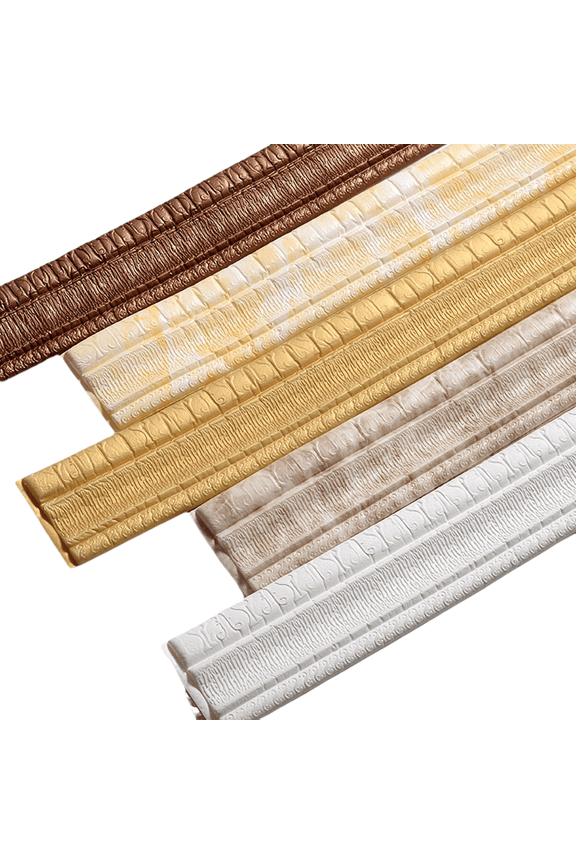 3D Wall Borders line Sticker Peel and Stick Wall Edges Sticker Flexible Foam Molding Trim Self Adhesive Trim Strips Edges Wall Paper for Living Room Corners Kitchen Window