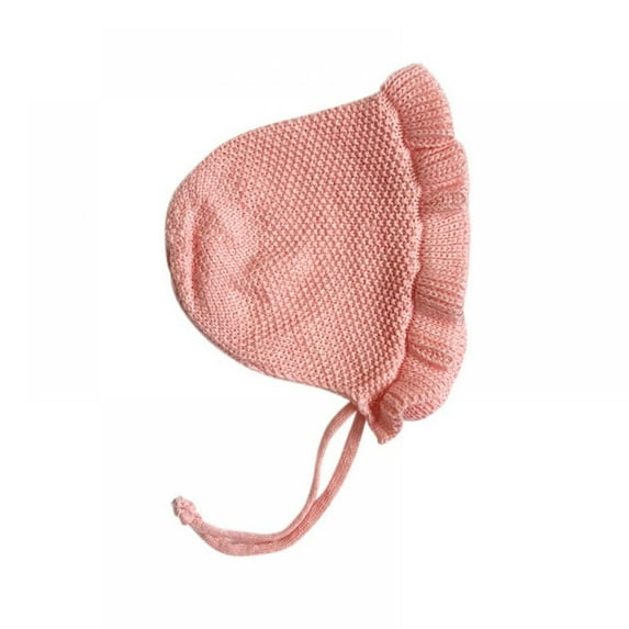 MELLCO Baby Girl Boy Knitted Hats, Kids Warm Caps, Solid Color Baby Hats, Newborn Babies Spring Hat (Pink)