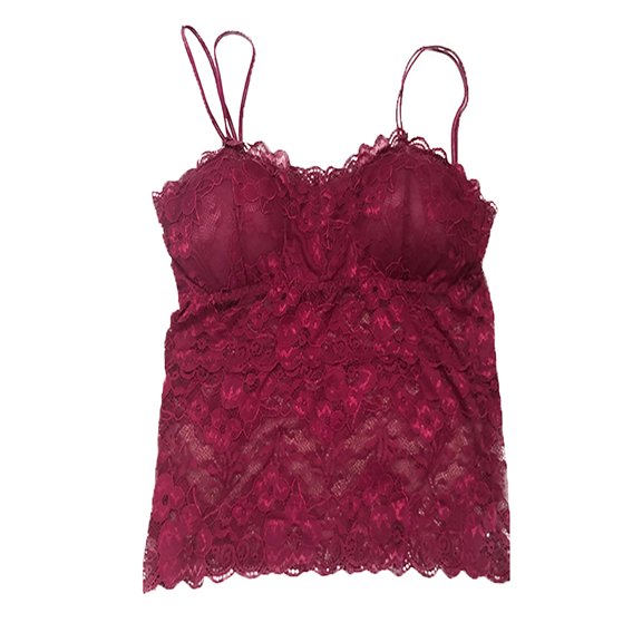MELLCO Lace Solid Sling Vest Sexy Push Up Bra Tops Brassiere Womens Plus Size M-2XL (Red)
