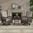 thumbnail image 1 of MELLCOM 3 Pieces Patio Furniture Set, Outdoor Swivel Rocker Patio Chairs, Wicker Patio Bistro Set with Rocking Chair, Thickened Cushions and Glass Coffee Table for Backyard, Garden, Grey, 1 of 9