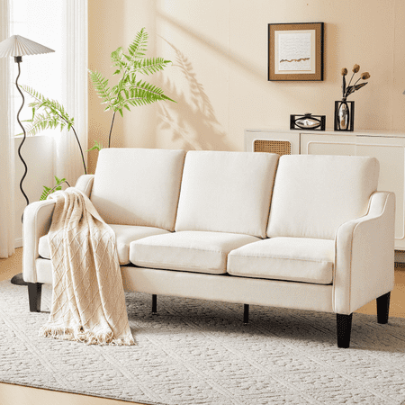 MELLCOM 3 Seat Sofa for Living Room, Modern 3 Seater Couch, Fabric Sofa for Bedroom, Apartment, Office