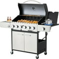 4 Burner BBQ Propane Gas Grill, 42,000 BTU Stainless Steel