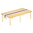 thumbnail image 1 of MELLCOM 60" x 30" Foldable Picnic Table, Portable Wooden Low Floor Table with Handle, 2 Heights Options (12.8"/16.9") & Long Table Runner, Boho Picnic Table for Beach, Camping & Indoor Study, 1 of 8