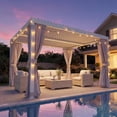 thumbnail image 1 of MELLCOM Louvered Pergola 10x12, Outdoor Rustproof Shelter with Adjustable Roof, Aluminum Gazebo with Waterproof Curtains and Netting for Patio Deck, White, 1 of 7