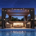 thumbnail image 1 of MELLCOM Louvered Pergola 12x12, Aluminum Pergola with Adjustable Louvered Roofs, Outdoor Gazebo with Waterproof Curtains and Nets, Black, 1 of 7