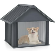 MELLCOM Outdoor Dog House, Weatherproof Puppy Shelter, Dog Tent, for Medium Small Dogs, Anti-Chewing Iron Frame