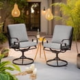 thumbnail image 1 of MELLCOM Patio Swivel Chair Set of 2, Heavy Duty Outdoor Dining Chairs with Thickened Cushions, Metal Patio Chairs Gentle Rocker for Outside, Garden Lawn & Porch, Backyard, Grey, 1 of 8