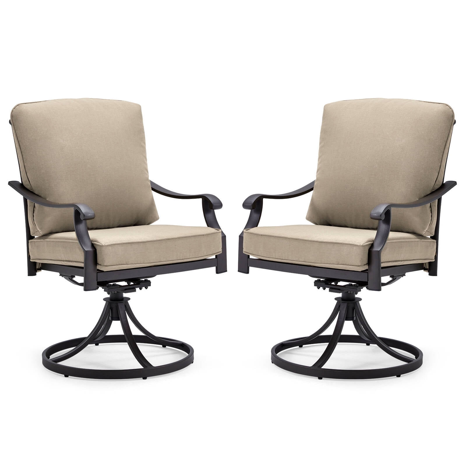 Mellcom Patio Swivel Chair Set of 2
