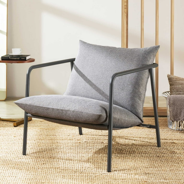 Stone Gray And Black Metal Sling Chair Stone Gray And Black Metal Sling Chair